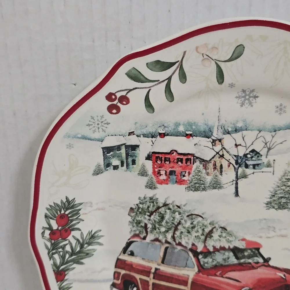 Set of 4 Better Homes and Garden Festive Holiday Plates - Picture 4 of 16